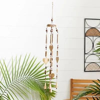 33" Gold Metal Charmed Hearts Coastal Windchime