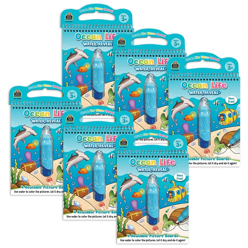 Teacher Created Resources Ocean Life Water Reveal Book Set, 6ct.