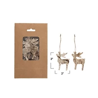 Hello Honey® 15 Pack 3" Natural Birch Bark Deer Shaped Ornaments