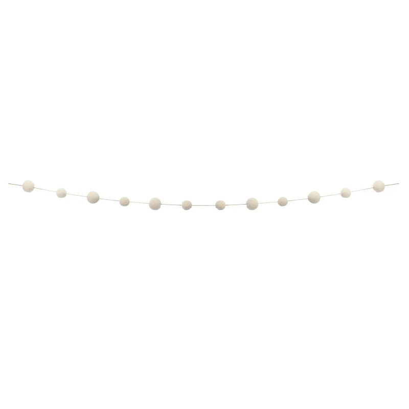 6ft. Ivory Pom Pom String Garlands, 2ct.