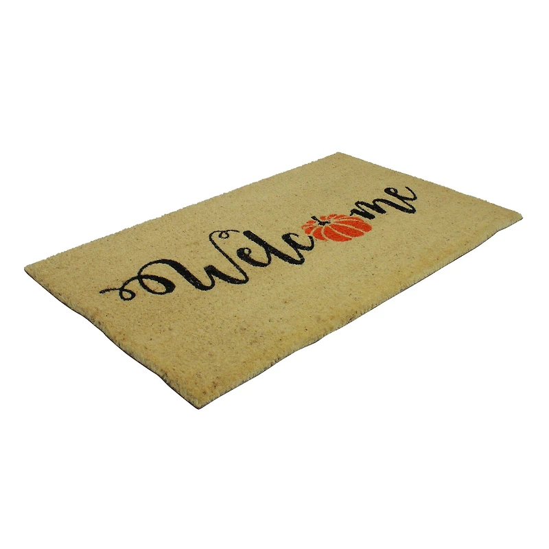 Orange Pumpkin "Welcome" Fall Harvest Doormat