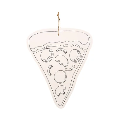 Pizza Color-In Wood Ornament by Creatology™