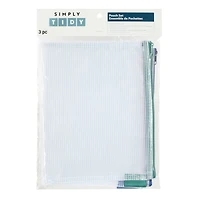 10" Mixed Mesh Accessory Zipper Pouches by Simply Tidy®, 3ct.