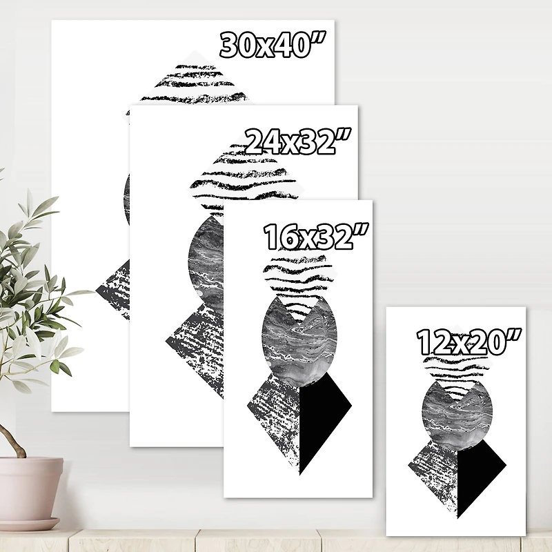 Designart - Tropical Palm Leaf With Abstract Geometry Shapes I