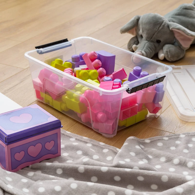 IRIS® 13.5qt. Buckled Clear Boxes with Clear Buckle Lids, 6ct.