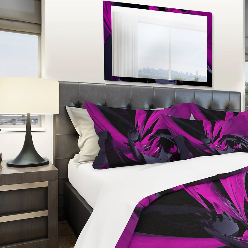 Designart 'Magenta and Grey Mixer' Modern & Contemporary Bedding Set