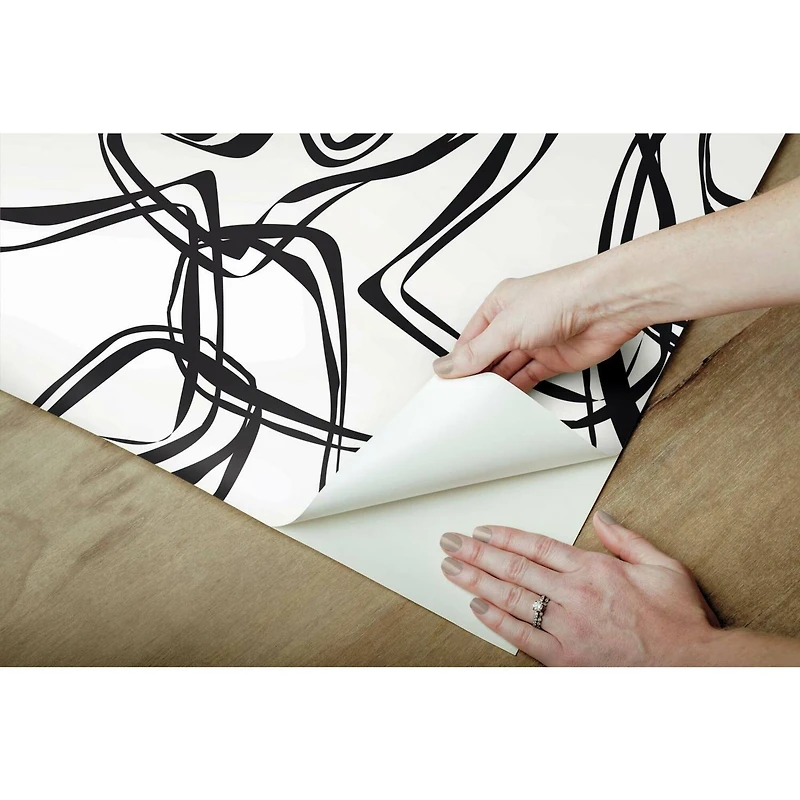 RoomMates Black Ribbon Trail Peel & Stick Wallpaper