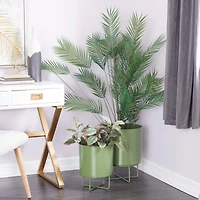 Green Modern Planter, Set of 2" 16", 13"