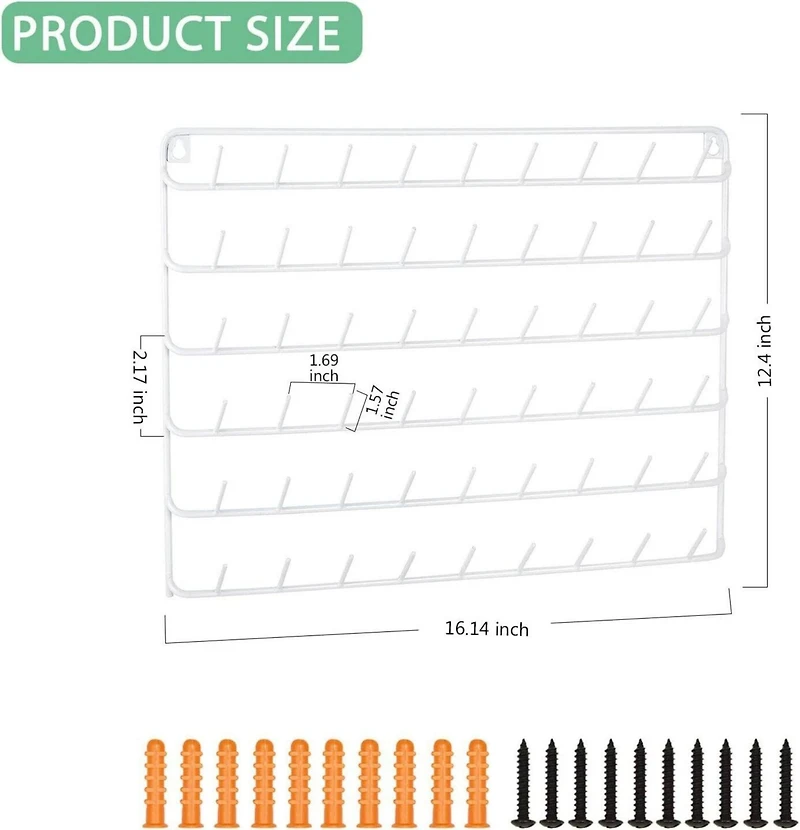 NEX™ White 54-Spool Wall-Mounted Sewing Thread Rack, 4ct.