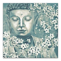 Teal & Cream Buddha Canvas Wall Art