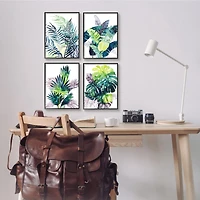 Stupell Industries Various Tropical Palm Plants Wall Art in Black Frames 4ct