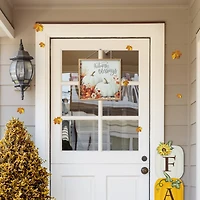 Glitzhome® 15.75" Fall Wooden Ivory Pumpkin Wall Art