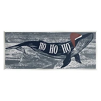 Stupell Industries Ho Ho Ho Christmas Santa Whale Wall Plaque Art