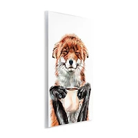 Stupell Industries Happy Fox with Coffee Wall Plaque Art