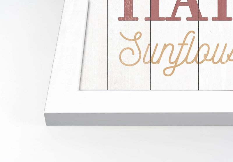 Fall Words White Framed Print Wall Art