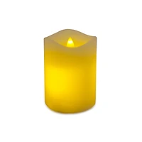 White Glowing Flame LED Wax Pillar Candle by Ashland