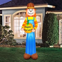 Airflowz Inflatable 7.5ft. Harvest Scarecrow Holding Pumpkin
