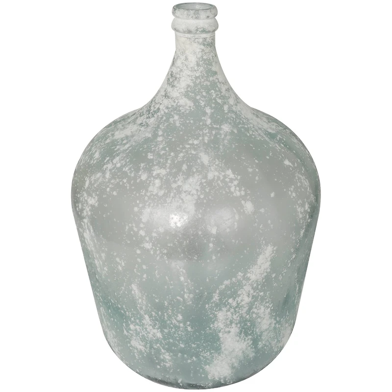 22" Frosted Clear Spanish Bottle Recycled Glass Vase