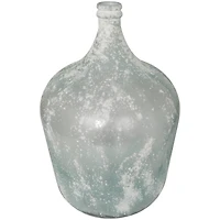 22" Frosted Clear Spanish Bottle Recycled Glass Vase