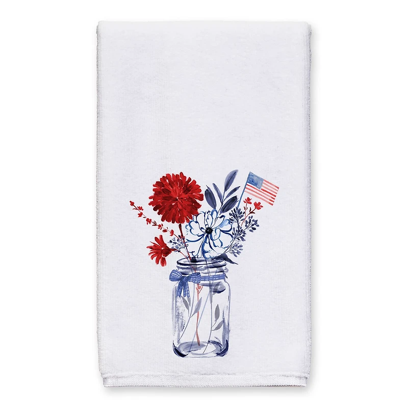 Mason Jar Patriotic Florals Tea Towel Set