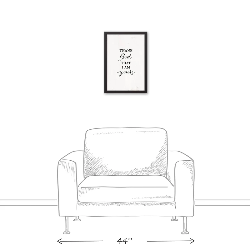 Thank God that I am Yours 12" x 18" Black Framed Canvas
