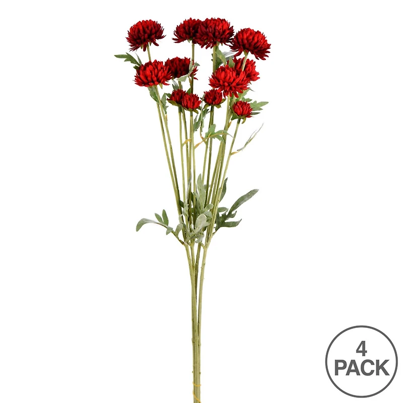 Red Daisy Spray, 4ct.