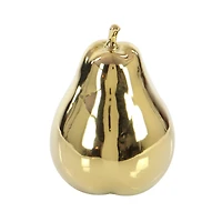 Set of 4 Gold Stoneware Glam Fruit Sculpture, 11" x 8"