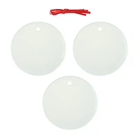 3" Round Clear Frosted Glass Sublimation Ornaments, 3ct. by Make Market®