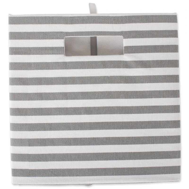 DII® Square Gray Pinstripe Polyester Cube