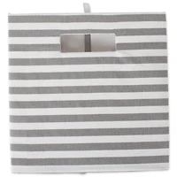 DII® Square Gray Pinstripe Polyester Cube