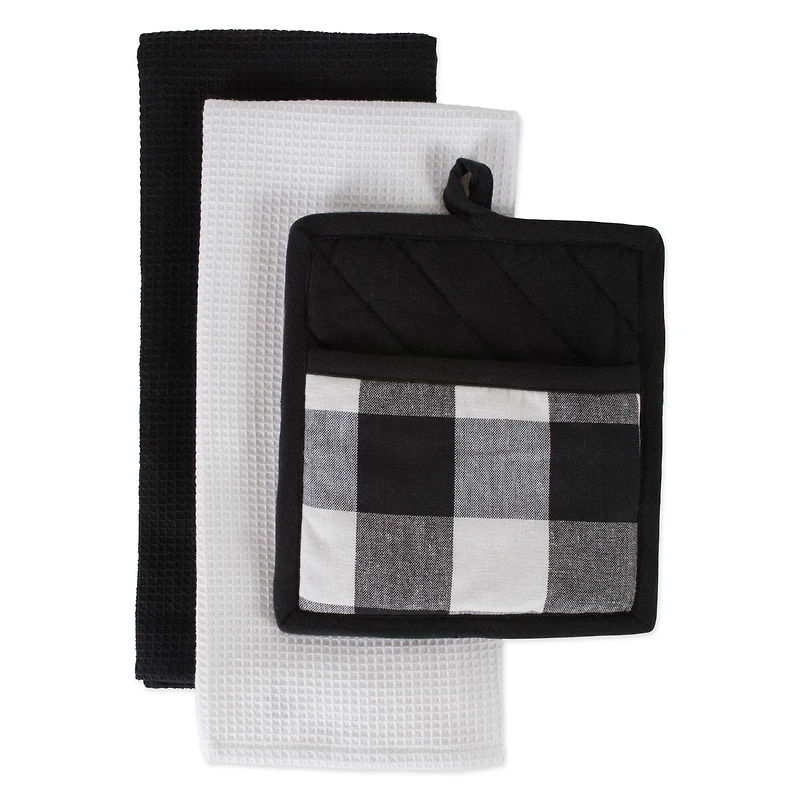 Buffalo Check Potholder & Dishtowel Kitchen Set