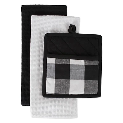 Buffalo Check Potholder & Dishtowel Kitchen Set