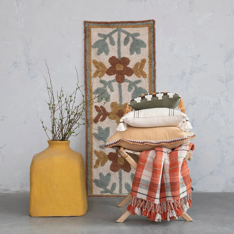 Hello Honey® 5ft. Cotton Tufted Floor Runner with Flowers