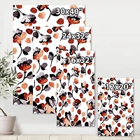 Designart - Modern Flower In Blue Red and Orange