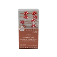 18ct. Warm White LED Mushroom Icon String Lights by Ashland®