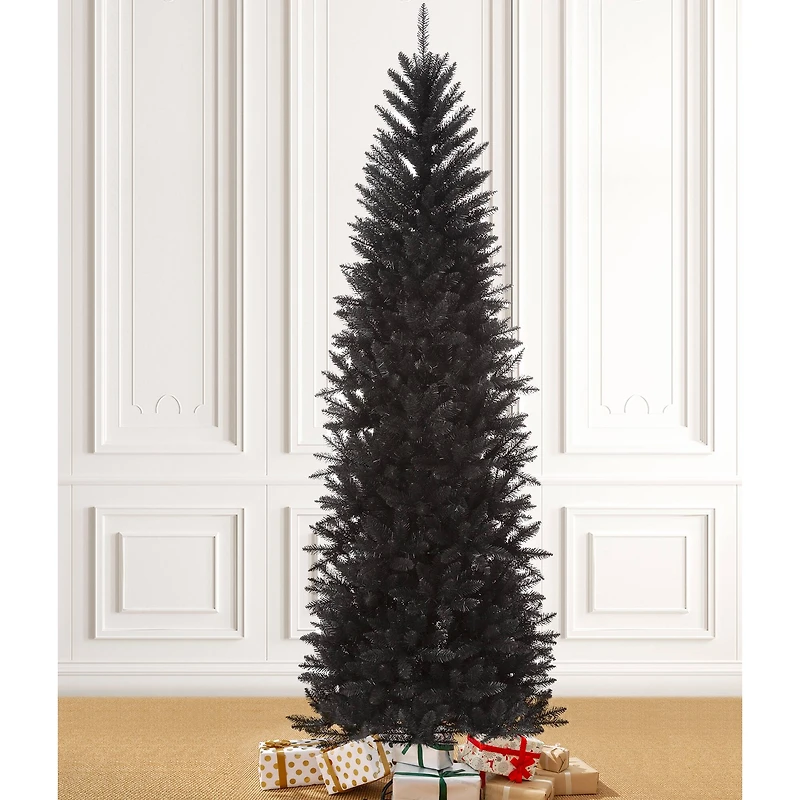 7.5ft. Unlit Black Tinsel Artificial Christmas Tree