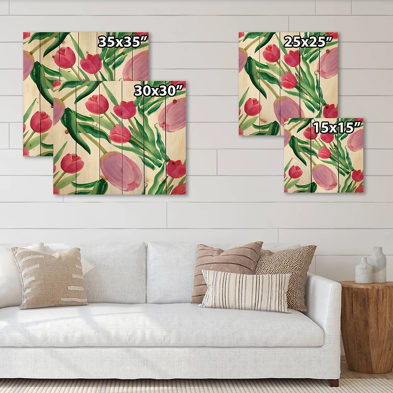 Designart - Blooming Beautiful Pink Tulips Flowers