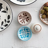 Hello Honey® 4.5" Hand Painted Botanical Stoneware Bowl Set