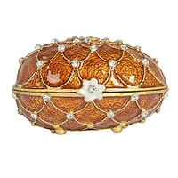 Hello Honey® 3.5" Amber Jeweled Egg Trinket Box