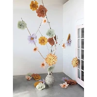 Brown Handmade Paper Camellia Flower Wall Décor