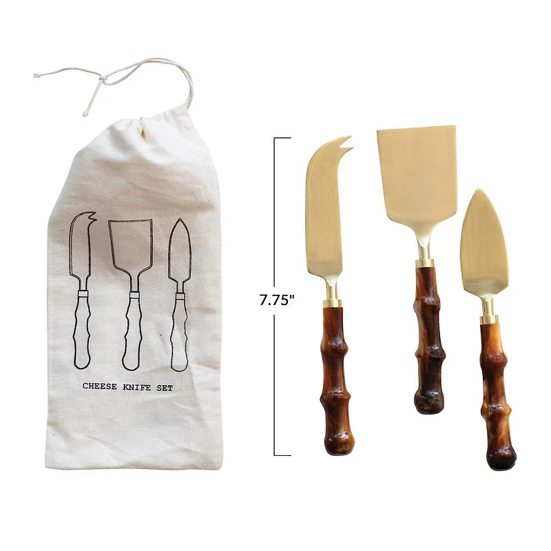 Hello Honey® Stainless Steel Charcuterie Knife Set in Drawstring Bag