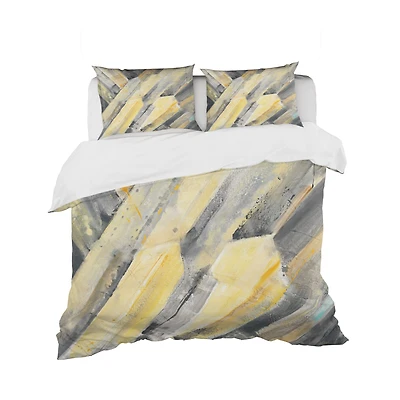 Designart 'Geometric Beige Glacier' Geometric Bedding Set