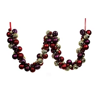 6ft. Red, Gold & Purple Ball Ornament Garland by Ashland®
