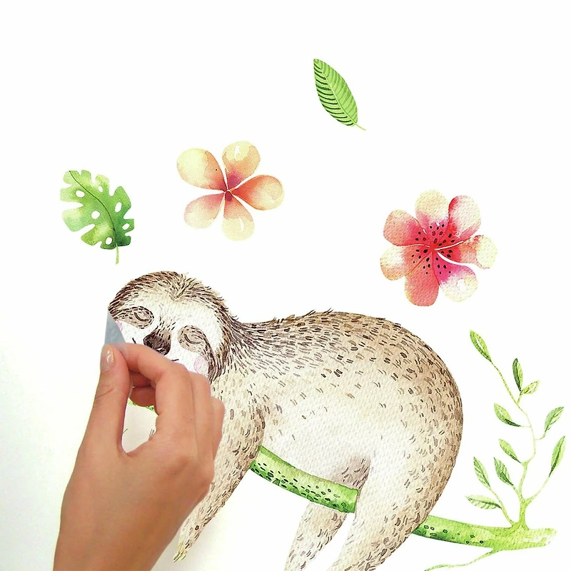 RoomMates Lazy Sloth Peel & Stick Giant Wall Decals