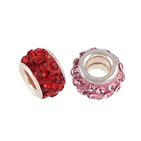 Glass Rhinestone & Clay Circle Charms by Bead Landing™