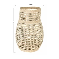 Decorative 20" Handwoven Natural Seagrass Vase