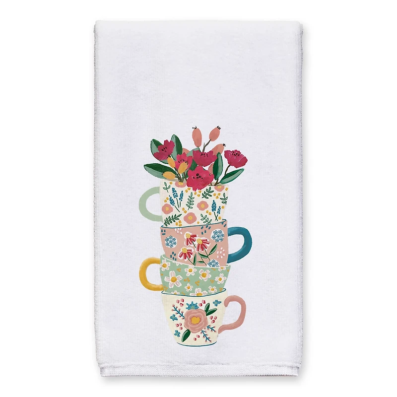 Floral Mug Stack Tea Towel Set
