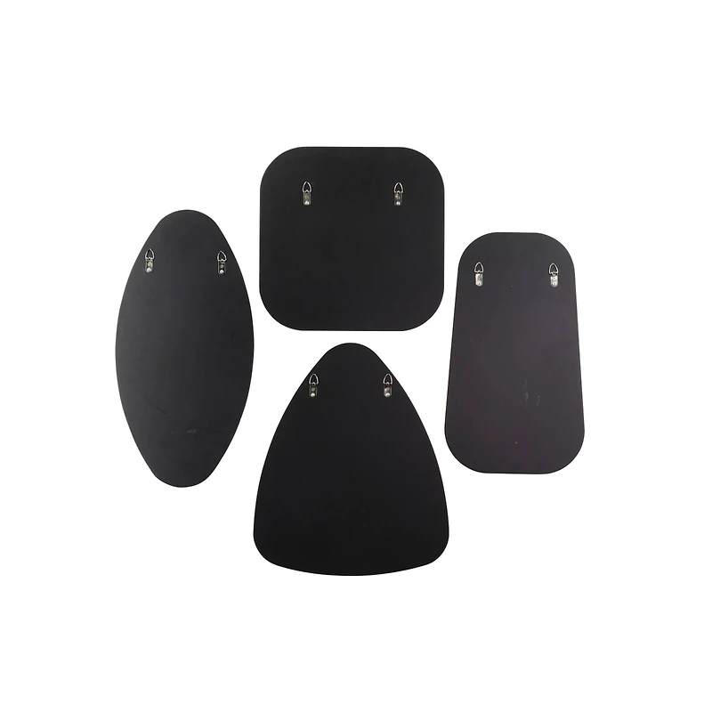 CosmoLiving by Cosmopolitan Set of 4 Gold Wood Glam Wall Mirror, 24", 21", 20"