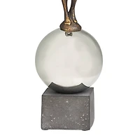 24" Silver Polystone People Sculpture with Stainless Steel Accents