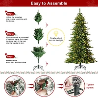 7.5ft. Pre-Lit Green Slim Fir Christmas Tree, Color Changing LED Lights